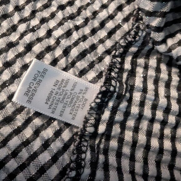 Signature by Robbie Bee Open Back Dress, Size 8, Black/White Check - Picture 3 of 7